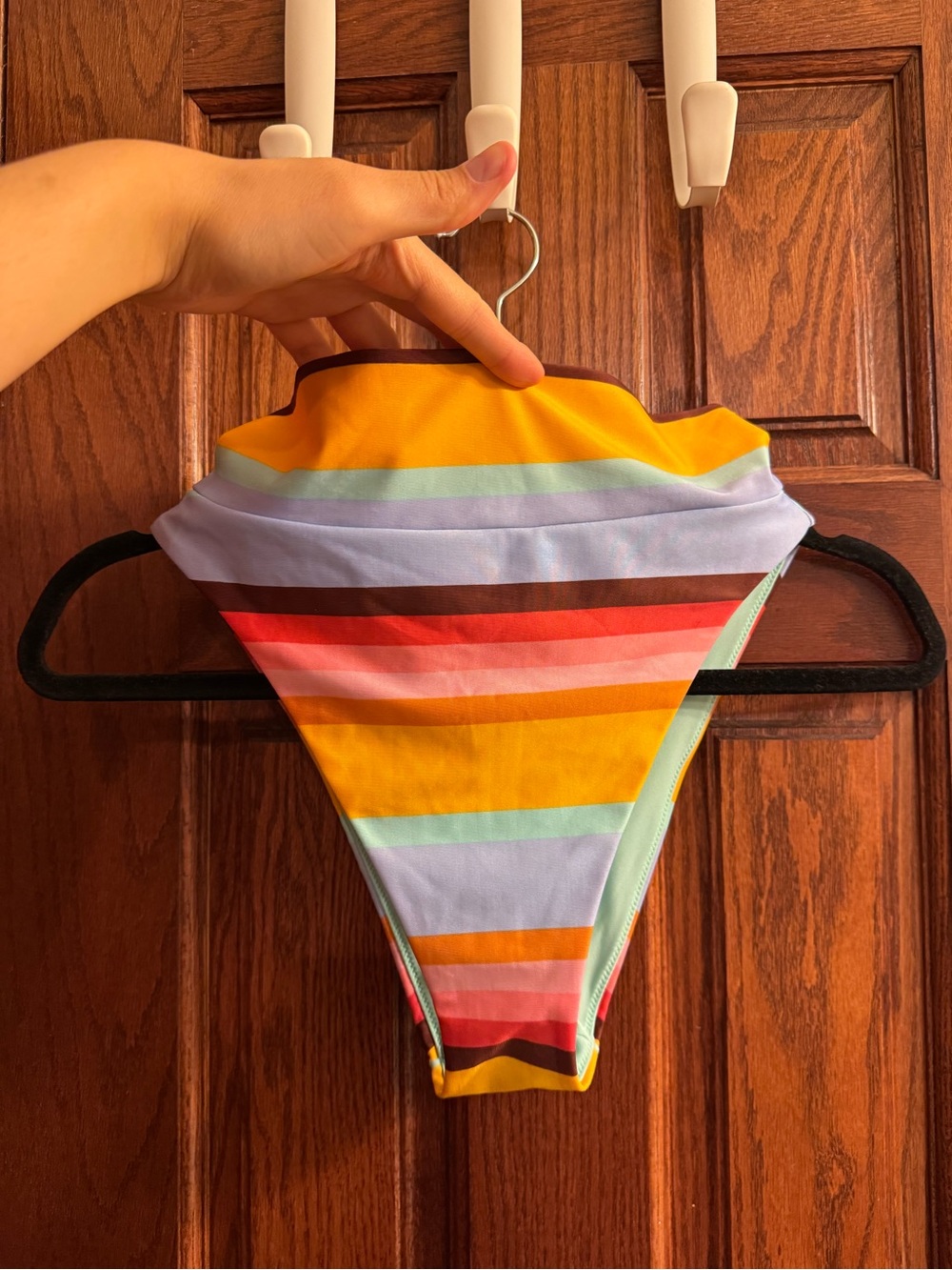 aerie Multicolor Stripe Bikini Bottoms - Yellow, Red, Pink, Light Blue, Mint